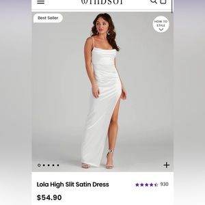 Brand new Windsor Lola High Slit Satin Dress